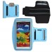 Samsung Note 1 2 3 - Nylon Workout Running Armbands Phone Protective Cover Case Bag - Baby Blue
